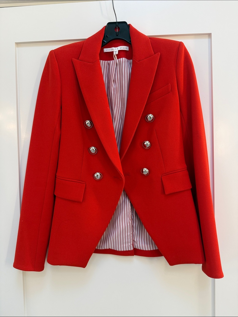 Veronica Beard Red / Orange Double-Breasted Blazer - 00